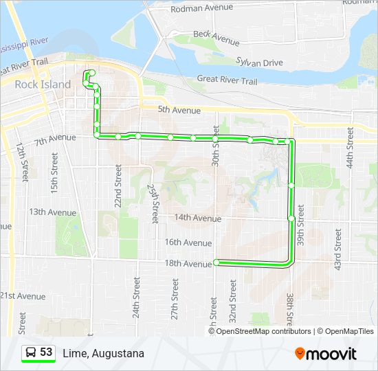 53 Bus Line Map