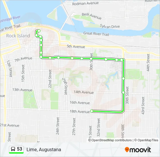 53 Bus Line Map