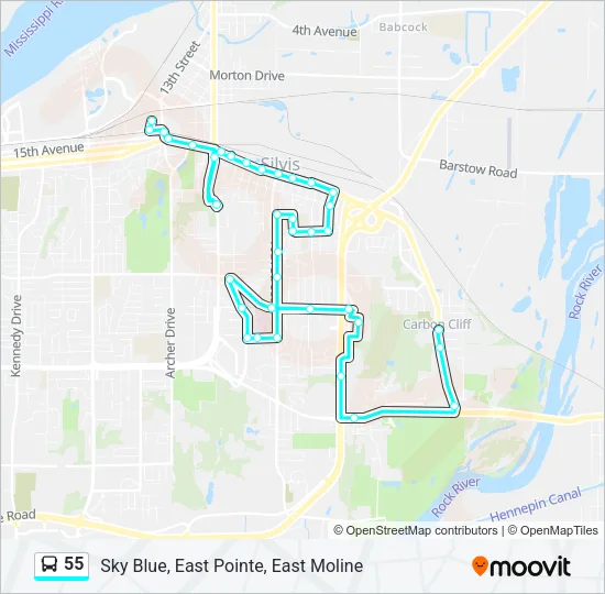 55 Bus Line Map