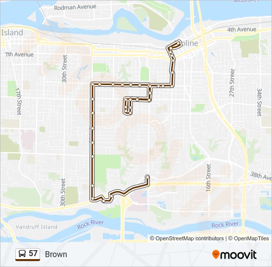 57 bus Line Map