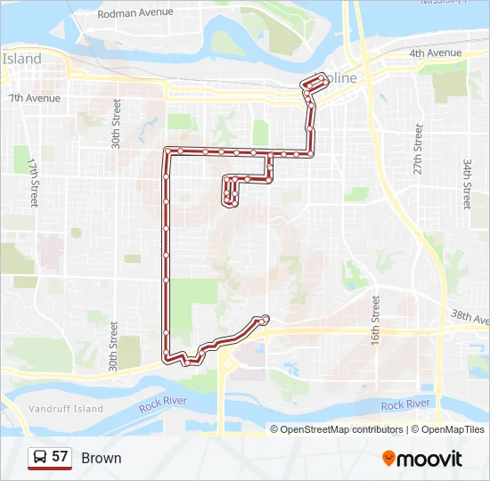 57 Bus Line Map