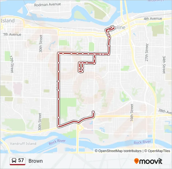 57 Bus Line Map