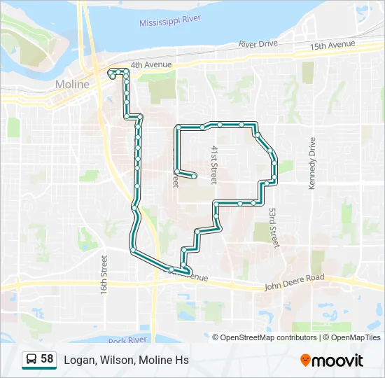 58 Bus Line Map