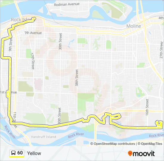 60 Bus Line Map