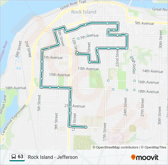63 Bus Line Map