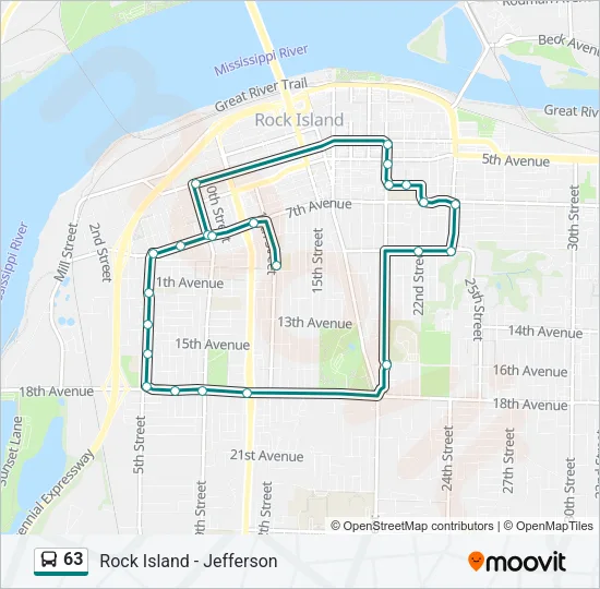 63 Bus Line Map