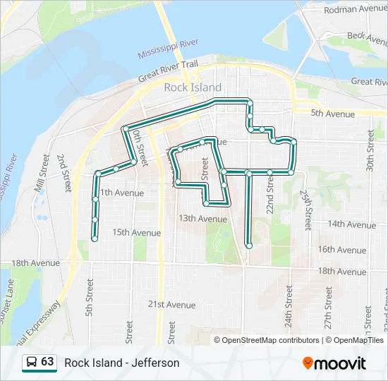 63 Bus Line Map