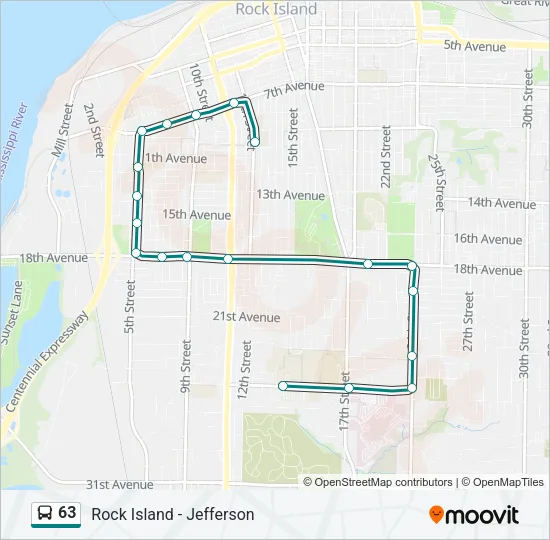 63 Bus Line Map