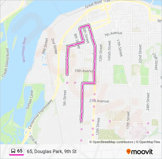 65 Route: Schedules, Stops & Maps - 65, Douglas Park, 9th St (Updated)