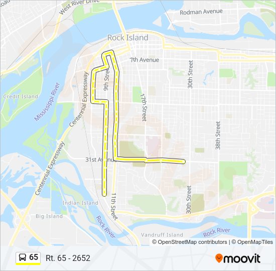 65 bus Line Map