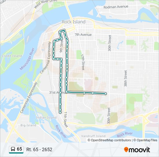 65 bus Line Map