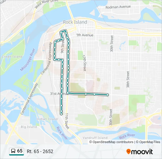 65 Bus Line Map