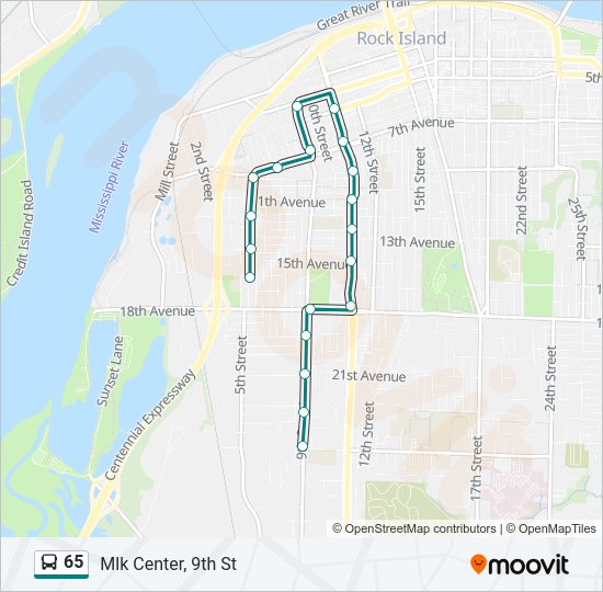 65 Bus Line Map