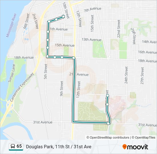 65 Bus Line Map