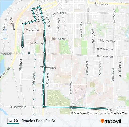 65 Bus Line Map