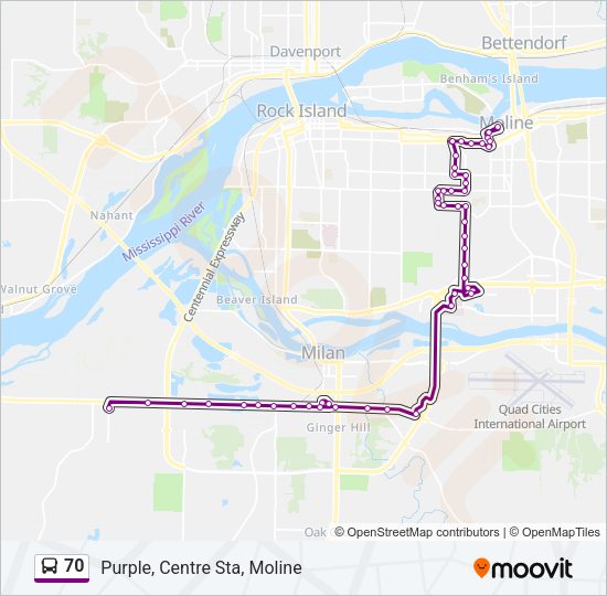 70 Bus Line Map