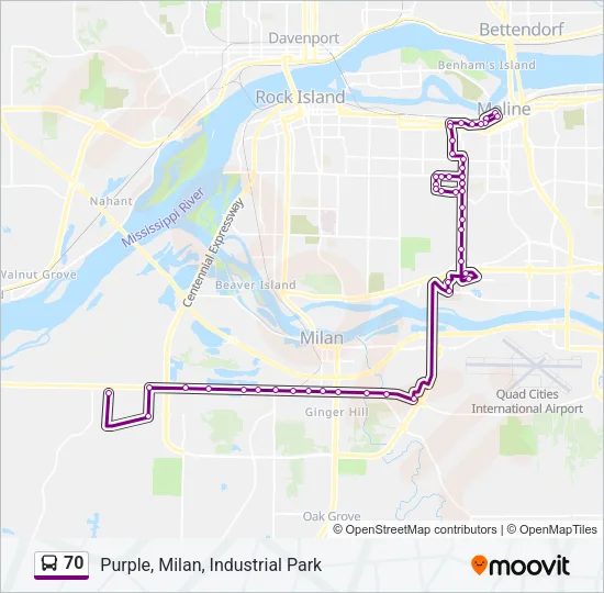 70 Bus Line Map