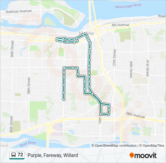 72 Bus Line Map