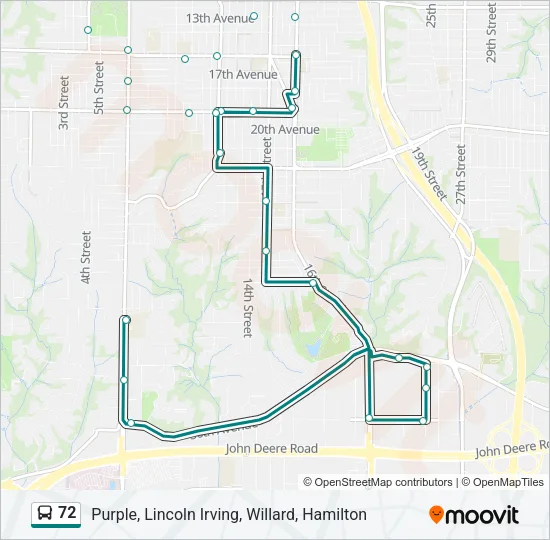 72 Bus Line Map