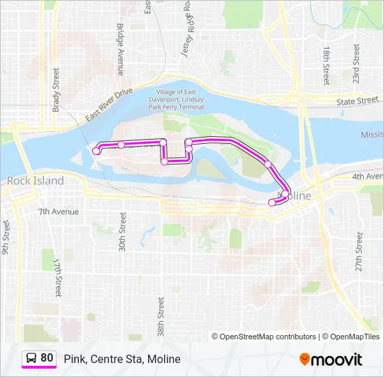 80 Bus Line Map