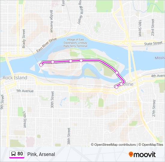 80 Bus Line Map