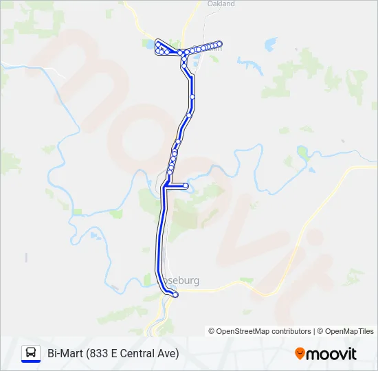 SUTHERLIN COMMUTER Bus Line Map