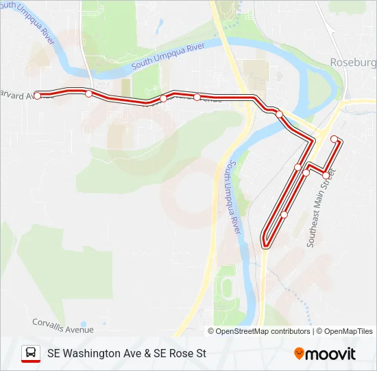 ROSEBURG REDLINE Bus Line Map