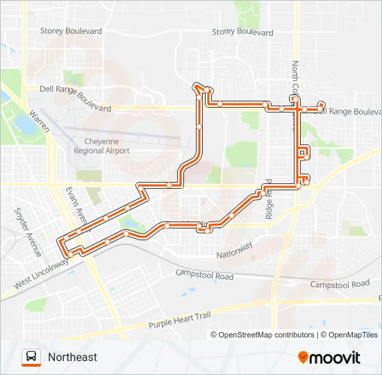 NORTHEAST Bus Line Map