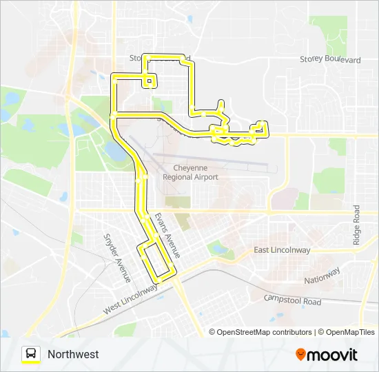 NORTHWEST Bus Line Map