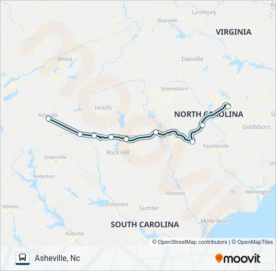 GREYHOUND US0650S Bus Line Map