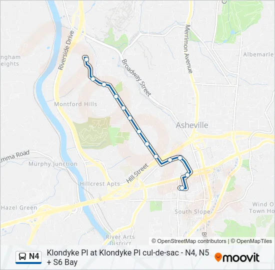 N4 Bus Line Map