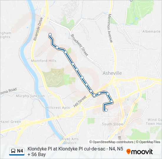 N4 Bus Line Map