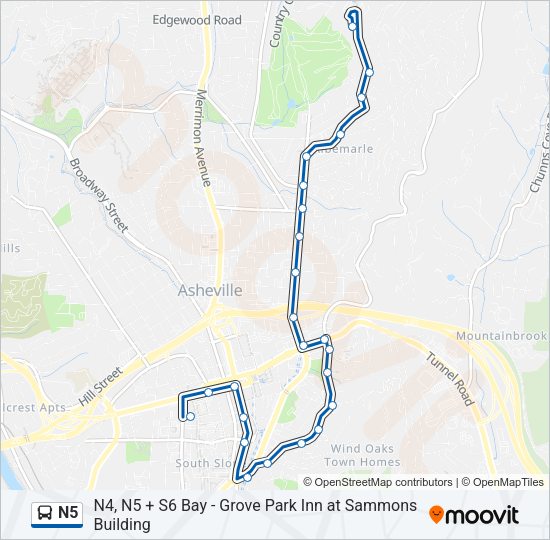 N5 Bus Line Map