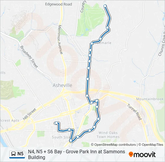 N5 Bus Line Map