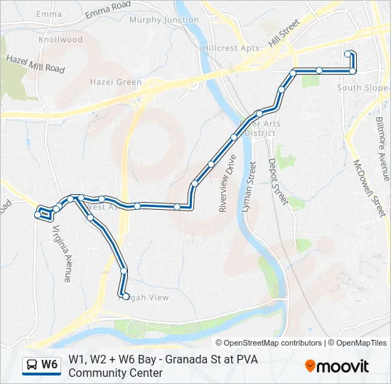 W6 Bus Line Map