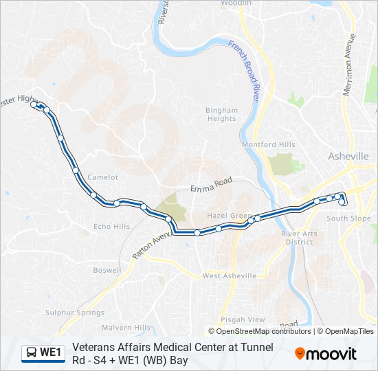 WE1 bus Line Map