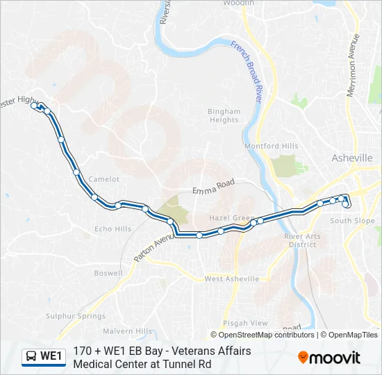 WE1 Bus Line Map