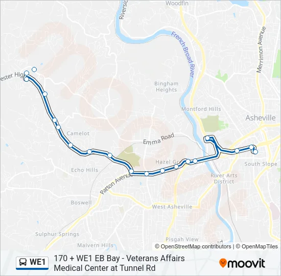 WE1 Bus Line Map