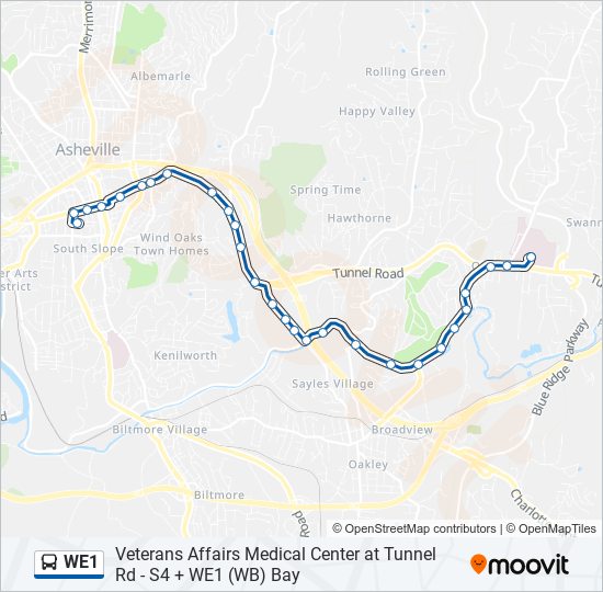 Mapa de WE1 de autobús