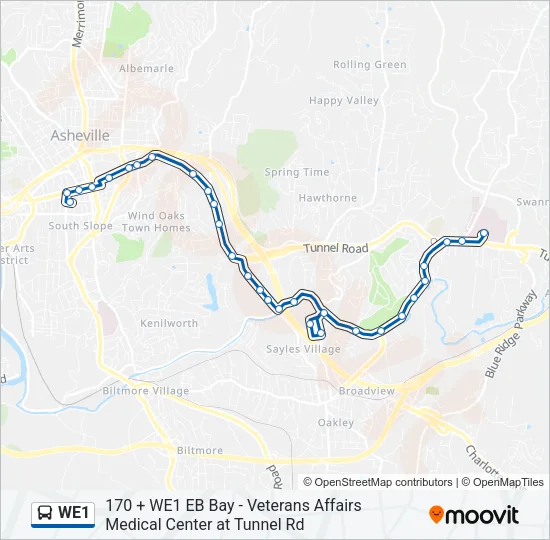 WE1 Bus Line Map