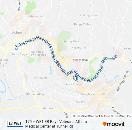 WE1 Bus Line Map