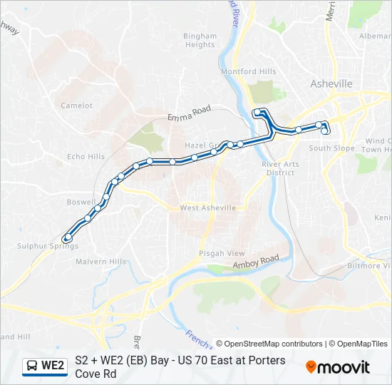 WE2 Bus Line Map