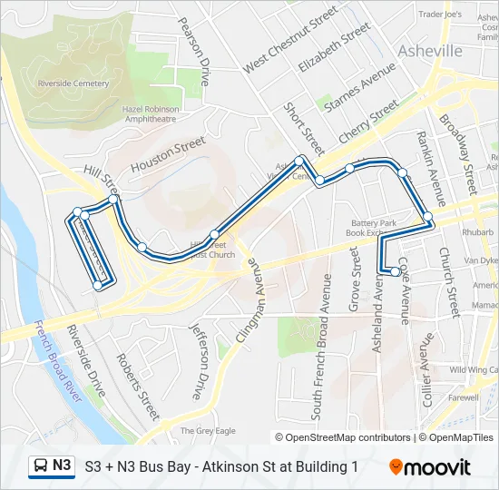 N3 Bus Line Map