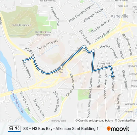 N3 Bus Line Map