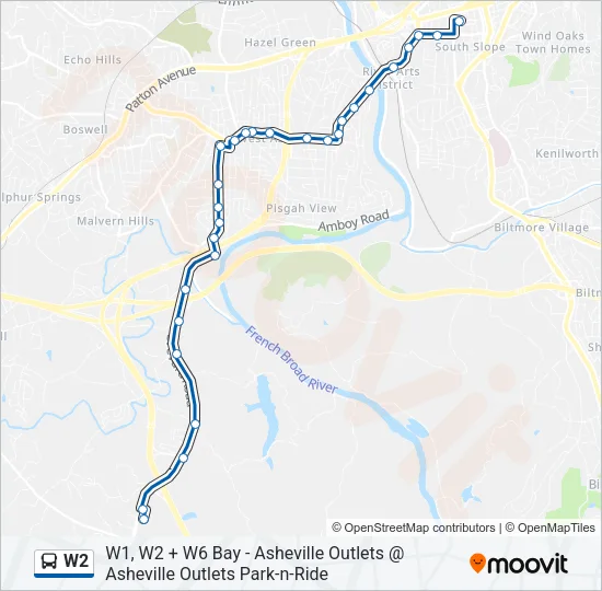 W2 Bus Line Map