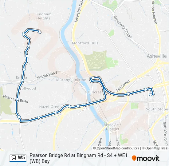 W5 Bus Line Map