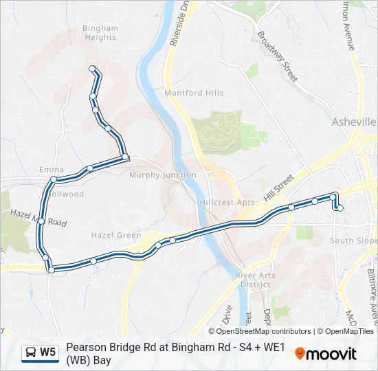 W5 Bus Line Map