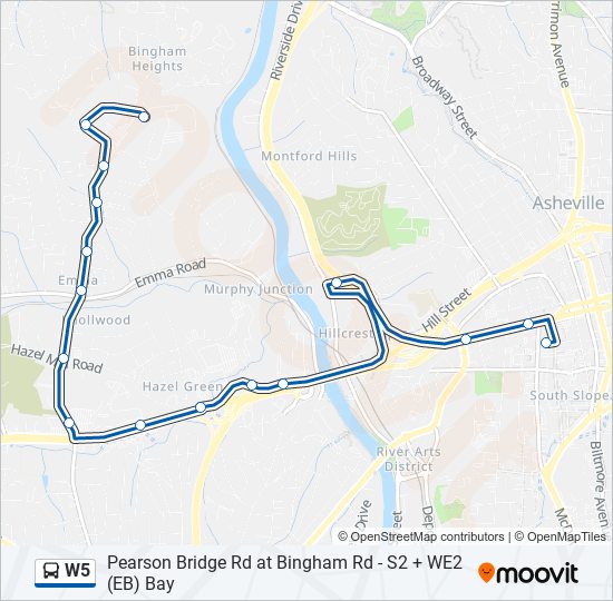 W5 bus Line Map