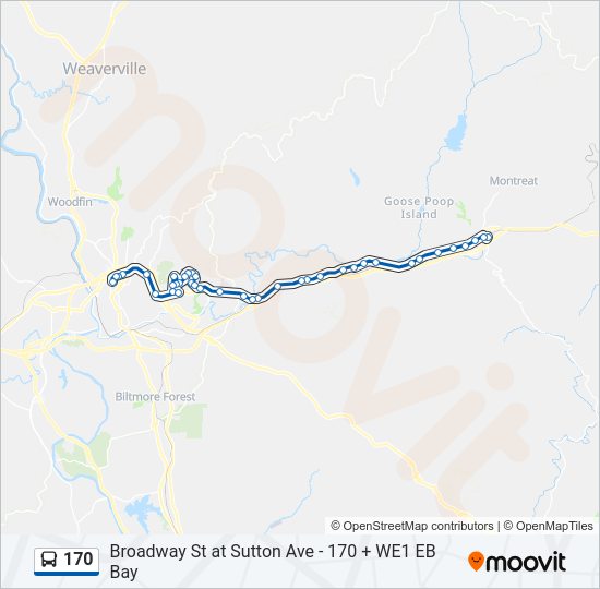 170 bus Line Map