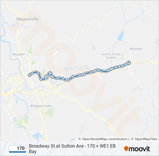 170 bus Line Map